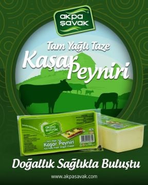 Akpa Şavak Tam Yağlı Kaşar Peyniri (Net:1000 gr)