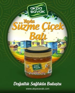 Akpa Şavak Süzme Çiçek Balı (Şekersiz) 1000 gr