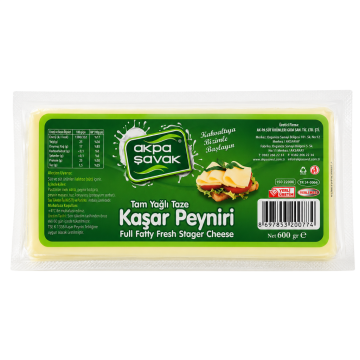 Akpa Şavak Tam Yağlı Kaşar Peyniri (Net:600 gr)
