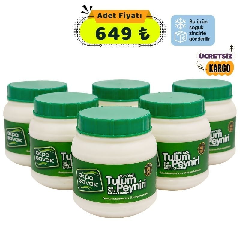 Altı Üstü Lezzet Tulum Peyniri Paketi 6x820 gr | Akpa Şavak