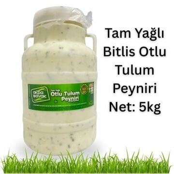 Bitlis Otlu Tulum Peyniri Net: 5kg–Doğal ve Tam Yağlı Lezzet