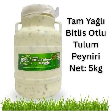 Bitlis Otlu Tulum Peyniri Net: 5 kg–Doğal ve Tam Yağlı Lezzet